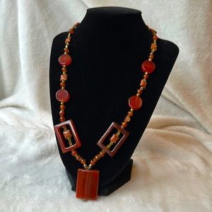Unique goldstone precious stone necklace carnelian?